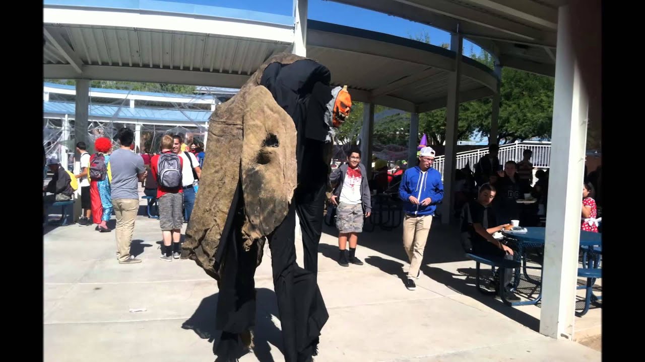 My 2012 homemade 4 legged stilt Costume pumpkin head.mp4