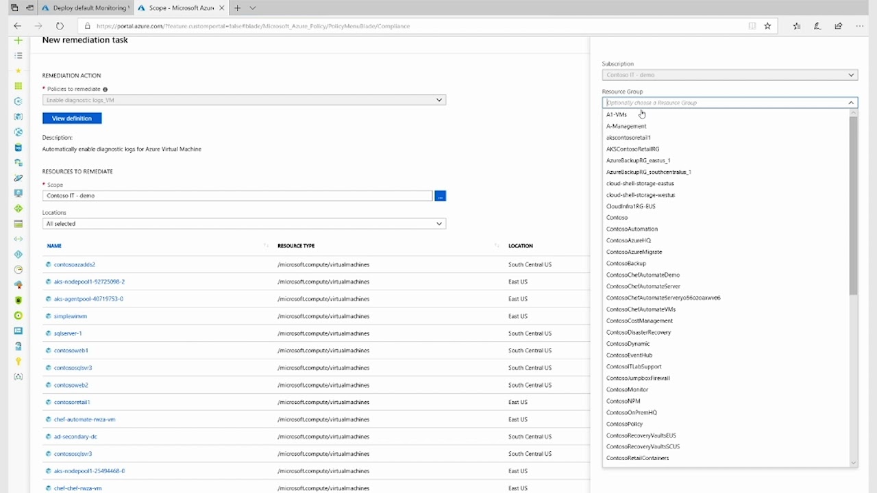 Выполнение исправлений для ресурсов с помощью политики Azure