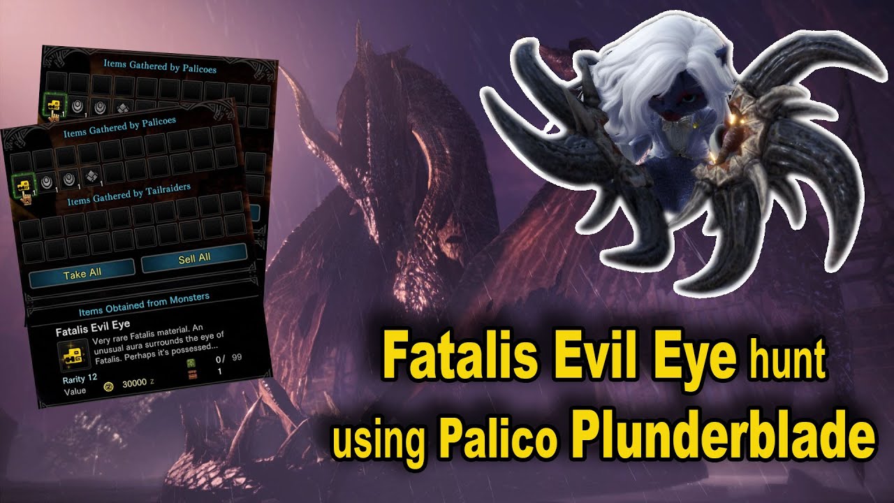 MHW:Iceborne. Fatalis Evil Eye hunt with the help of palico