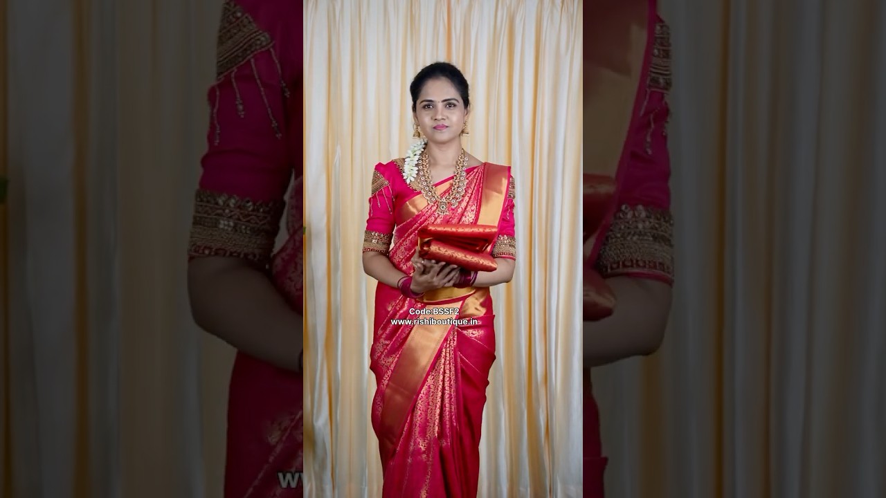 Code:BSSF2🌟Rs.1400/- only. Colours in Bridal semi soft silk saree /www.rishiboutique.in /9840730540