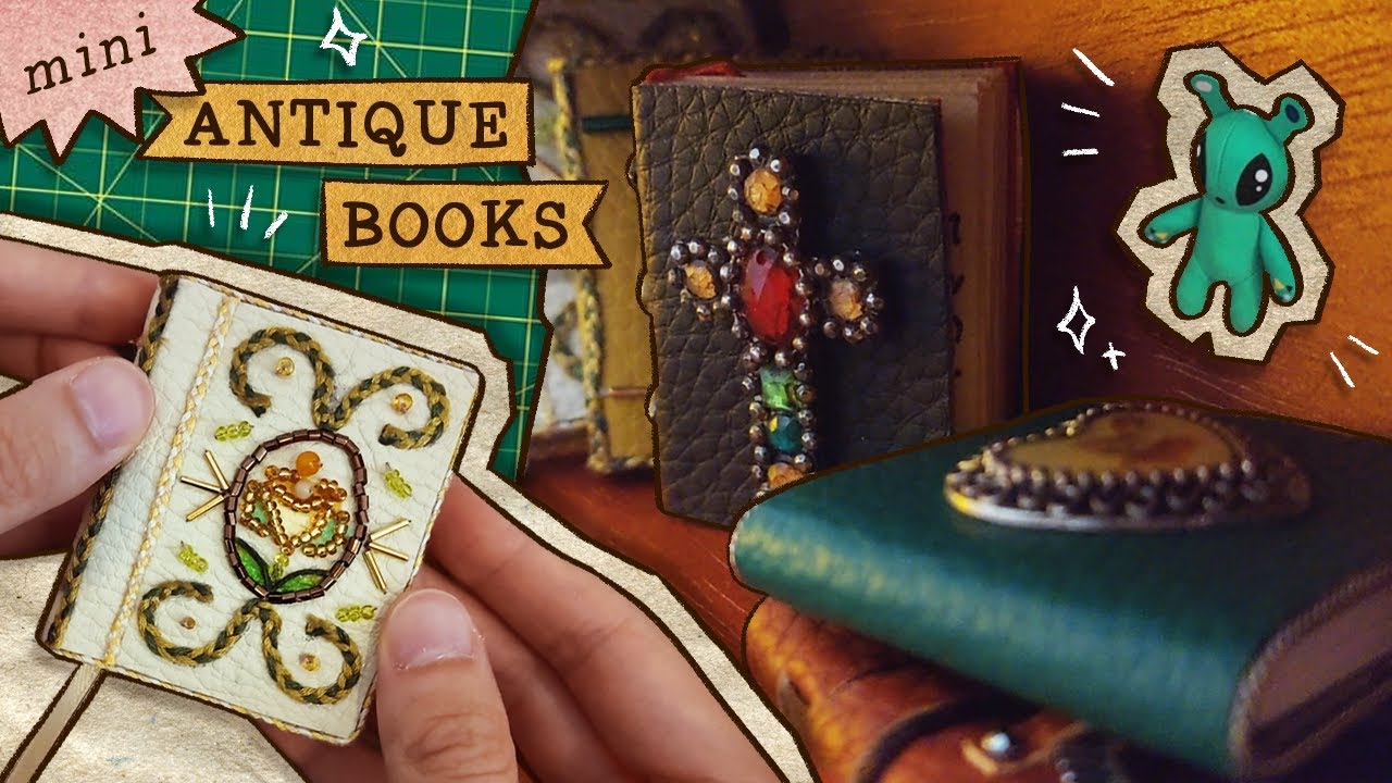 making miniature antique books! (for my plushies) 🎨📕✨