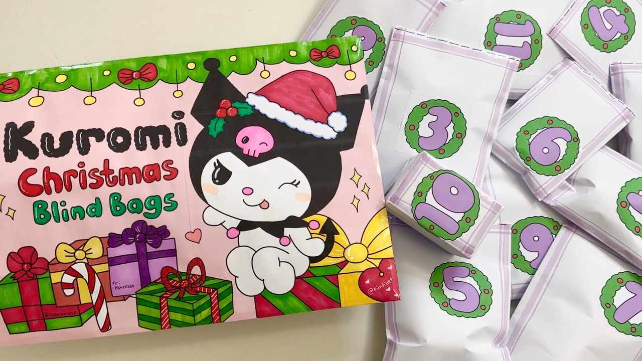 [❤️paper diy💚] KUROMI CHRISTMAS BLIND BAGS unboxing! | Kuromi Advent Calendar 2024| asmr