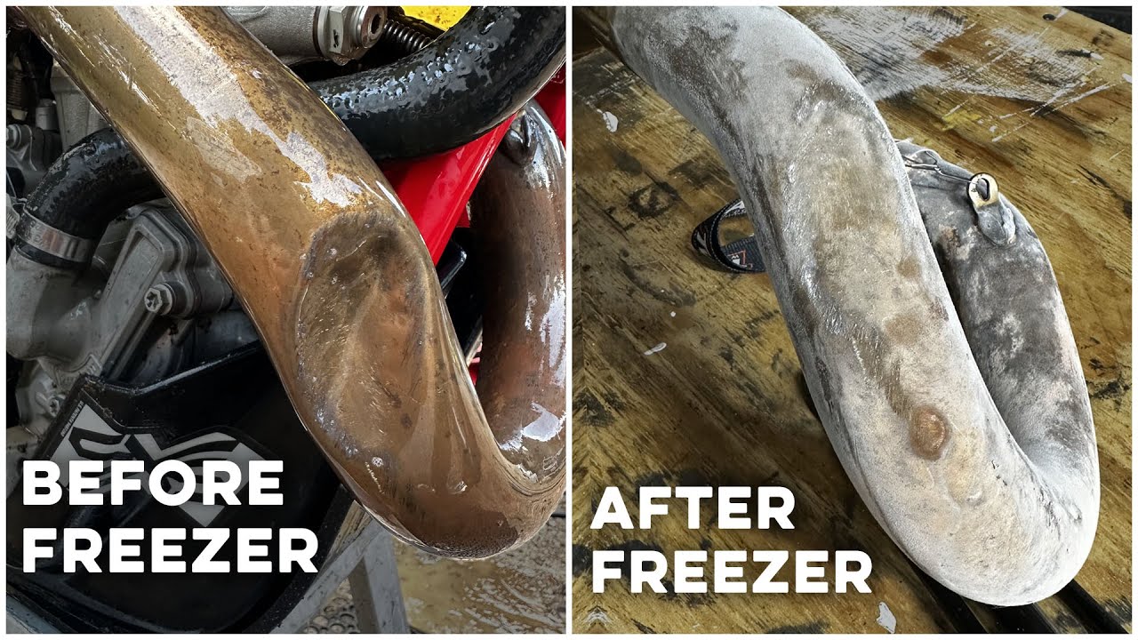 Dirt Bike Header Pipe Dent? The Freezer Trick ACTUALLY Works!