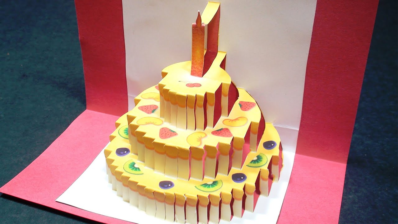 Birthday Cake Pop Up Card (Happy Birthday Kirigami) | Free Template!