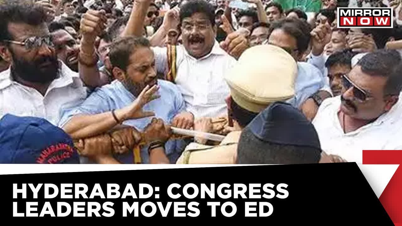 Congress Leaders Stages Protest At Hyderabad&rsquo;s Party Office; Several Detained | Breaking News