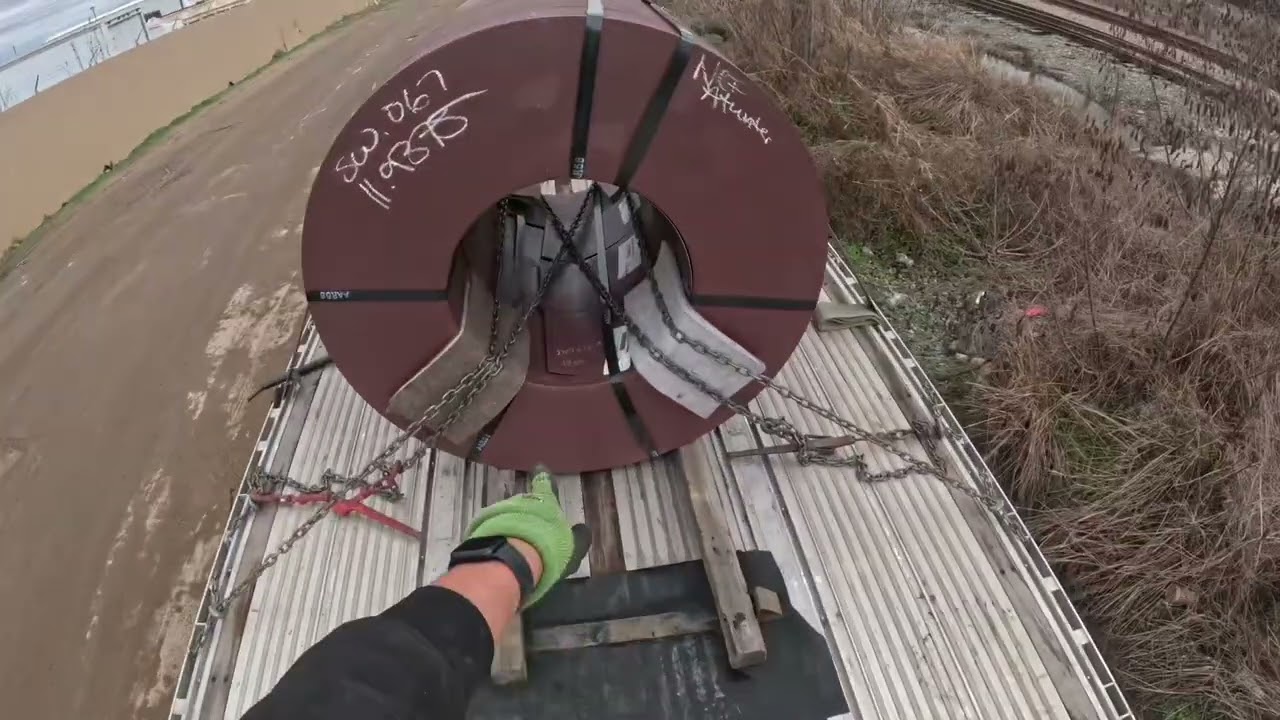 OTR Flatbed Trucking #62. Securing shotgun coils. Houston TX to Atwater CA. I hate NCI Atwater