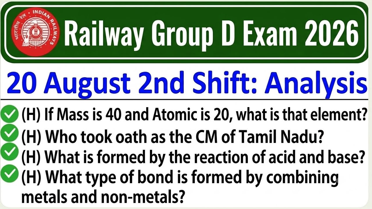 20 August 2nd Shift Questions analysis | RRB GROUP D Questions ANALYSIS ☺✅📌 !! 