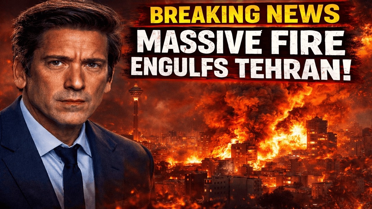Video shows massive flames, thick smoke engulfing Tehran | david muir