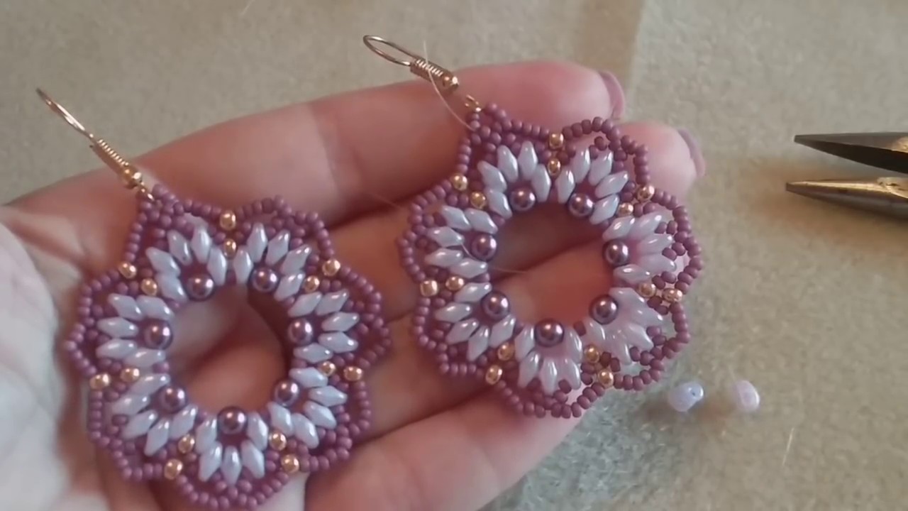 #30Tutorial  Orecchini Esmeralda con superduo perle 4mm e rocailles