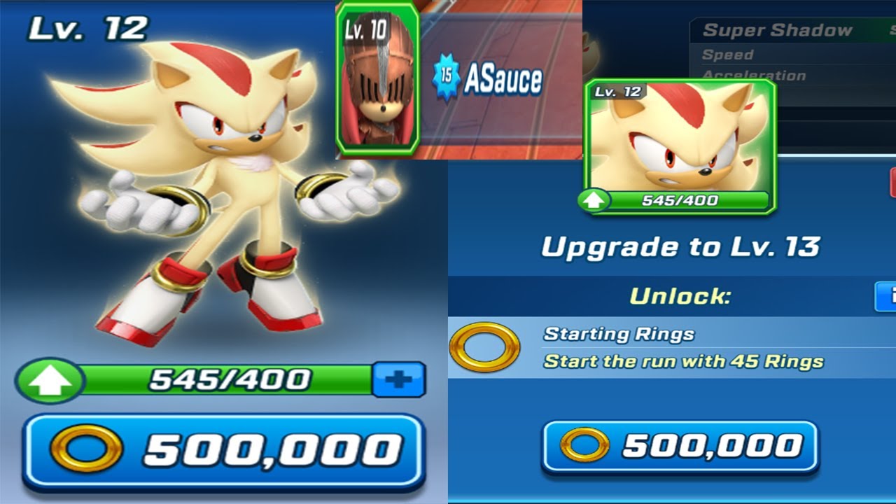 Sonic Forces - Super Shadow Lv. 13 Upgraded - Use 500k Gold Rings - I Meet Real ASauce Gawain Lv10