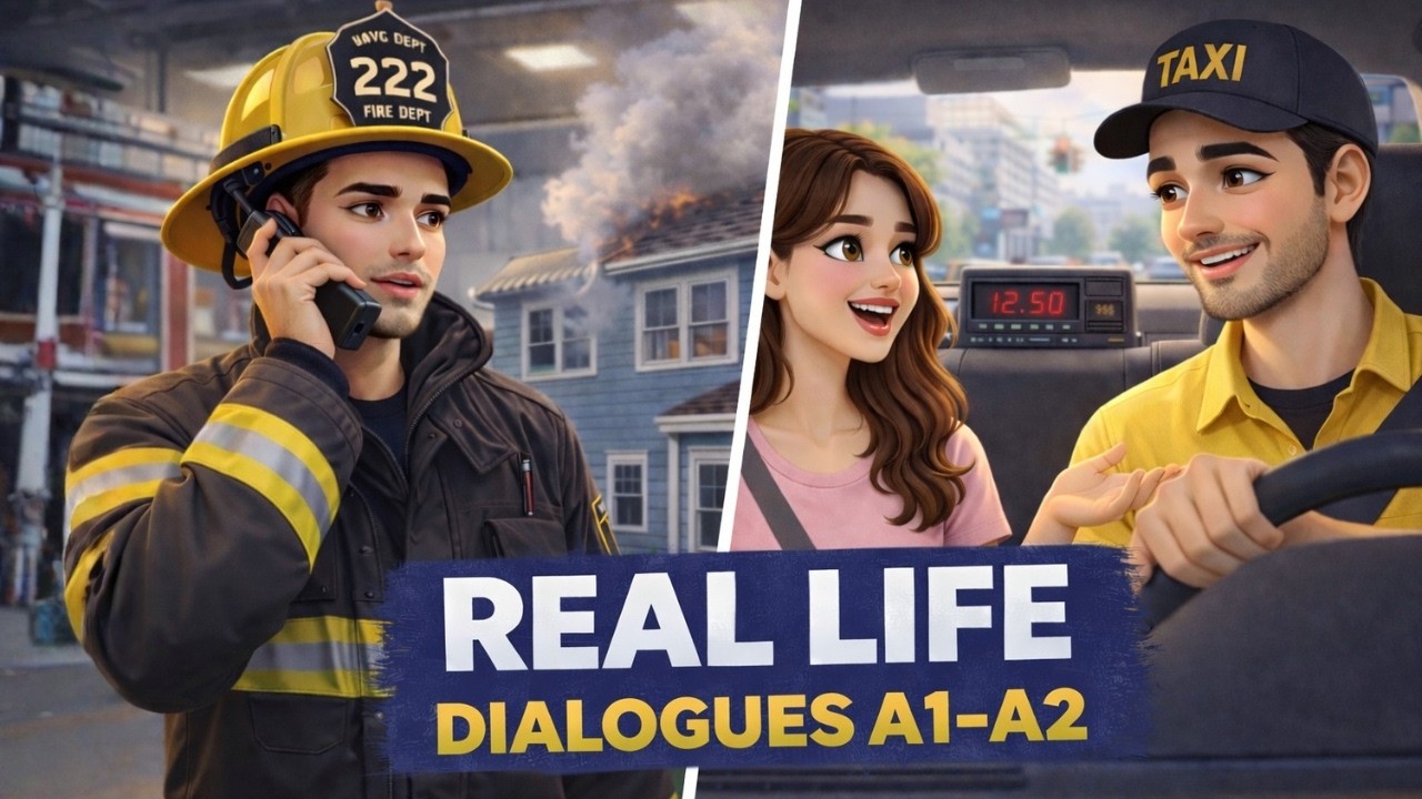 English for Real Situations - Police, Hospital, Restaurant & More | 52 Min Beginner Practice