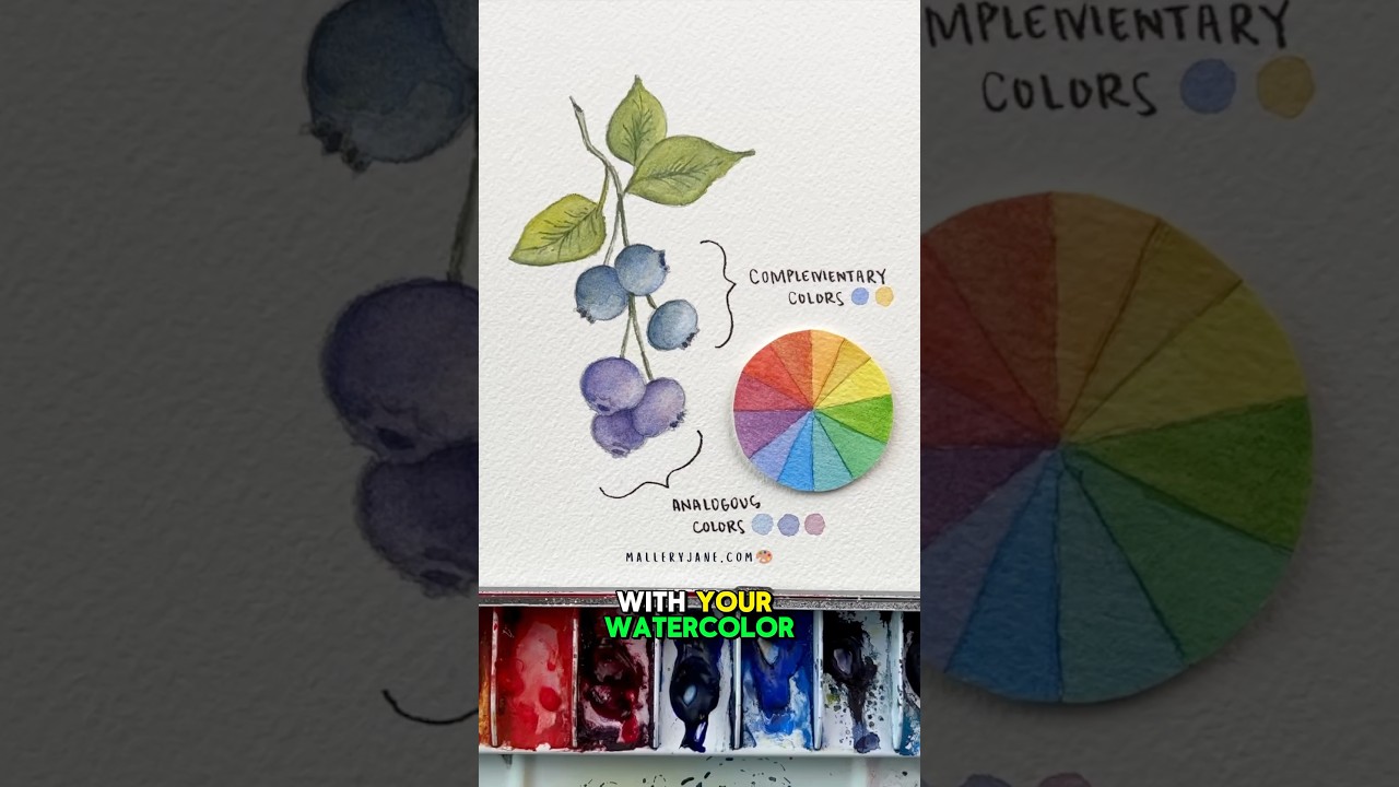 Complementary Colors and Analogous 🎉 #watercolorpainting #watercolor
