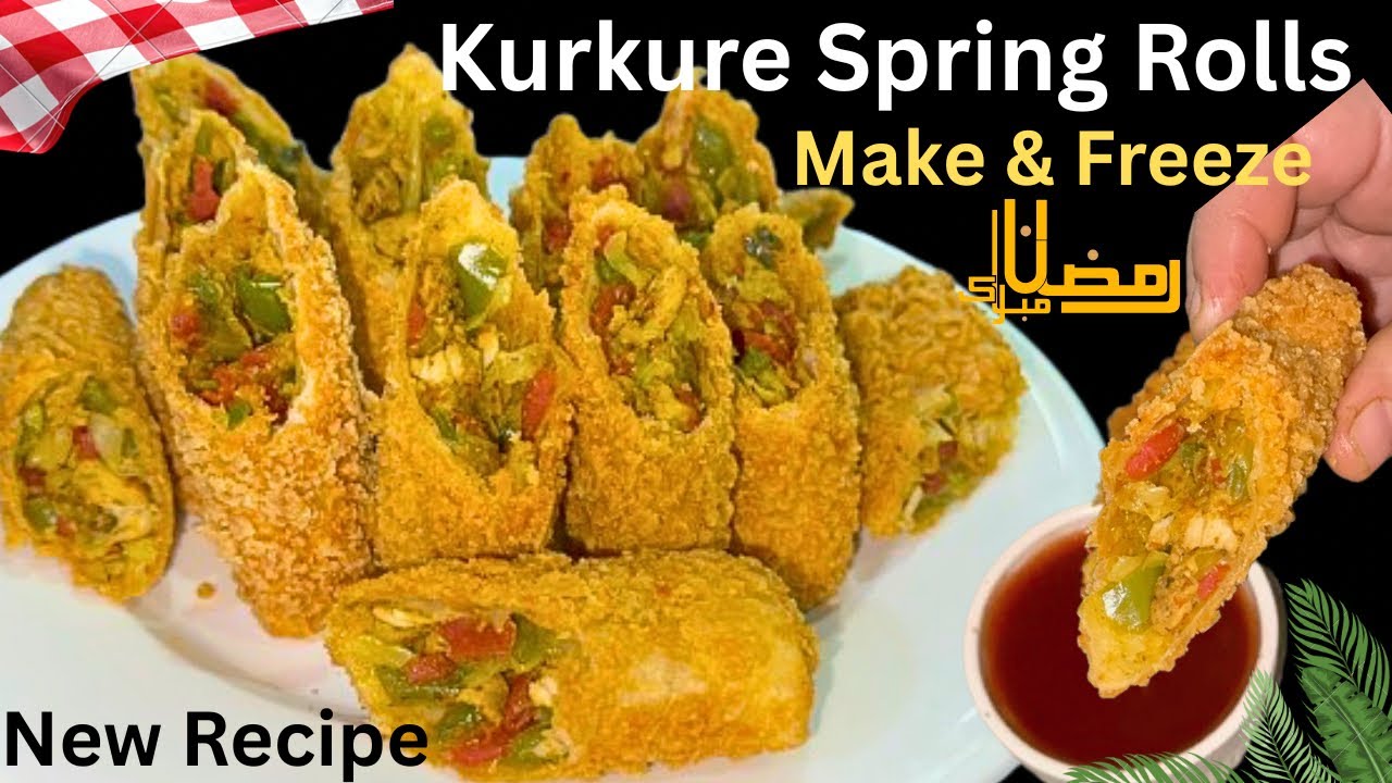Ramadan Special 🌙 Crunchy Chatpatay Chicken Vegetable Spring Rolls Recipe | Kurkure Spring Rolls
