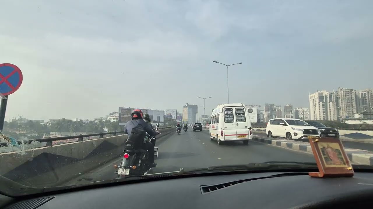 Kolkata Maa flyover downtown drive 4K | Morning drive through | POV drive