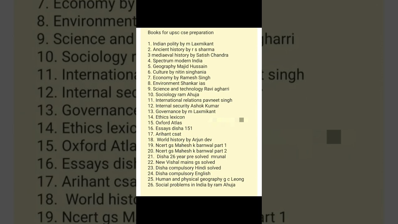 📚 Top 26 Books for UPSC CSE 2026! | Complete List #UPSC #IAS