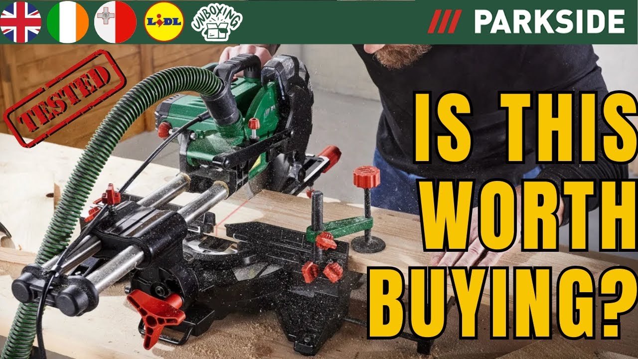 SLIDING COMPOUND MITRE SAW UK ENGLISH IRISH MALTESE IL-LINGWA MALTIJA  LIDL Parkside PZKS 2000 B2