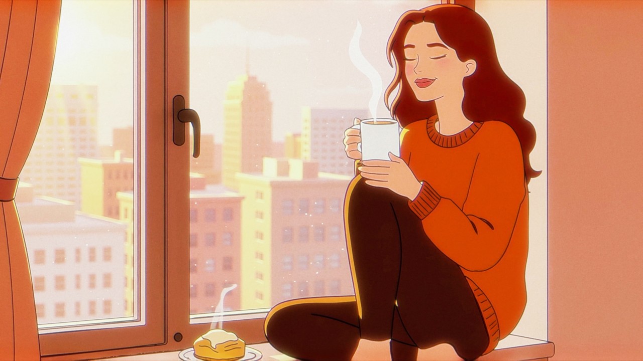 Golden Hour Vibes ☕ Post-Rock Lofi for Focus & Study [Cartoon Lofi Mix]