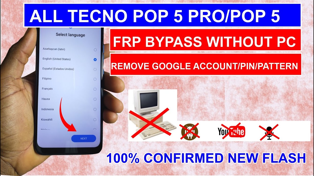 Tecno Pop 5 Pro FRP bypass || Google account Unlock without PC 2026 method working solution for free