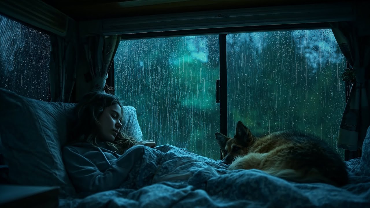 Heavy Rain on Van Window Sounds for Sleeping - Relaxing Ambience for Deep Sleep and Stress Relief