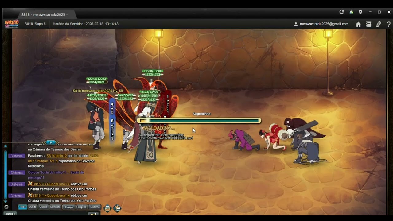 NARUTO ONLINE server sapo 6 EP:188 (CHEGUEI NOS 70K DE FORÇA E CHEGUEI NO ANDAR 200 DO TESTE SHINOBI