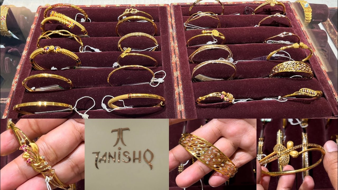 Tanishq 2024 Lightweight Single Kada Bracelet Bangle Designs with price and weight Tanishq Bangle