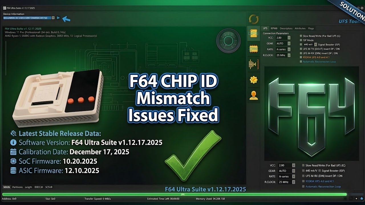 F64 Chip ID Mismatch  Issue Fixed By Following The Method | Full Tutorial via Flash64 Ultra ✅