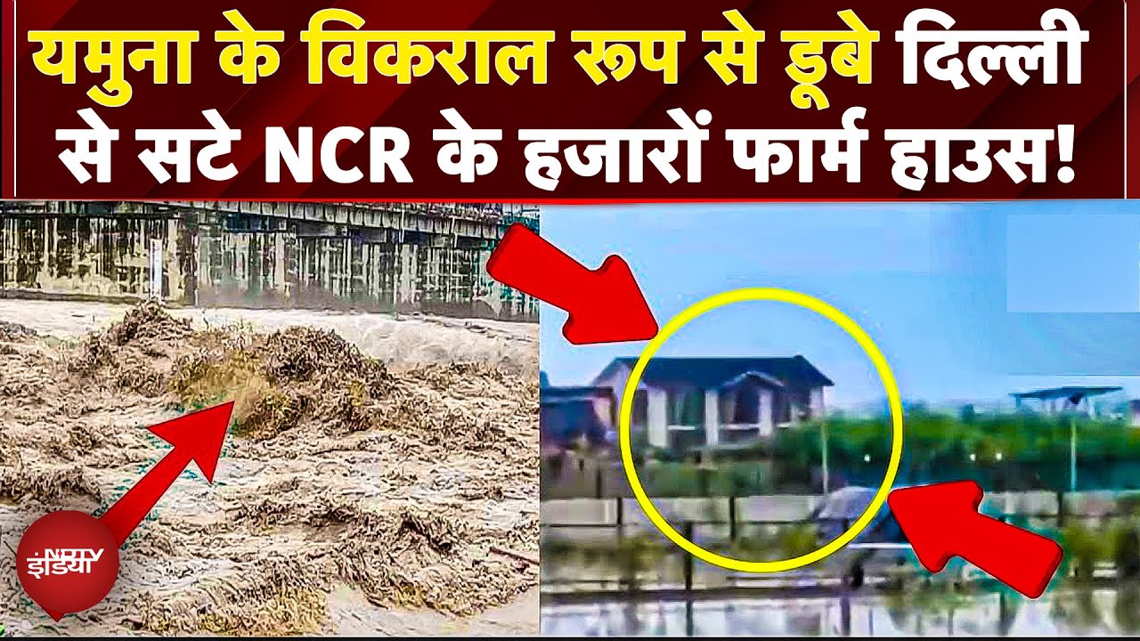 Delhi Flood Alert Yamuna का रौद्र रूप, डूब गए फॉर्म हाउस! Heavy Rain in Delhi   Monsoon | IMD Alert