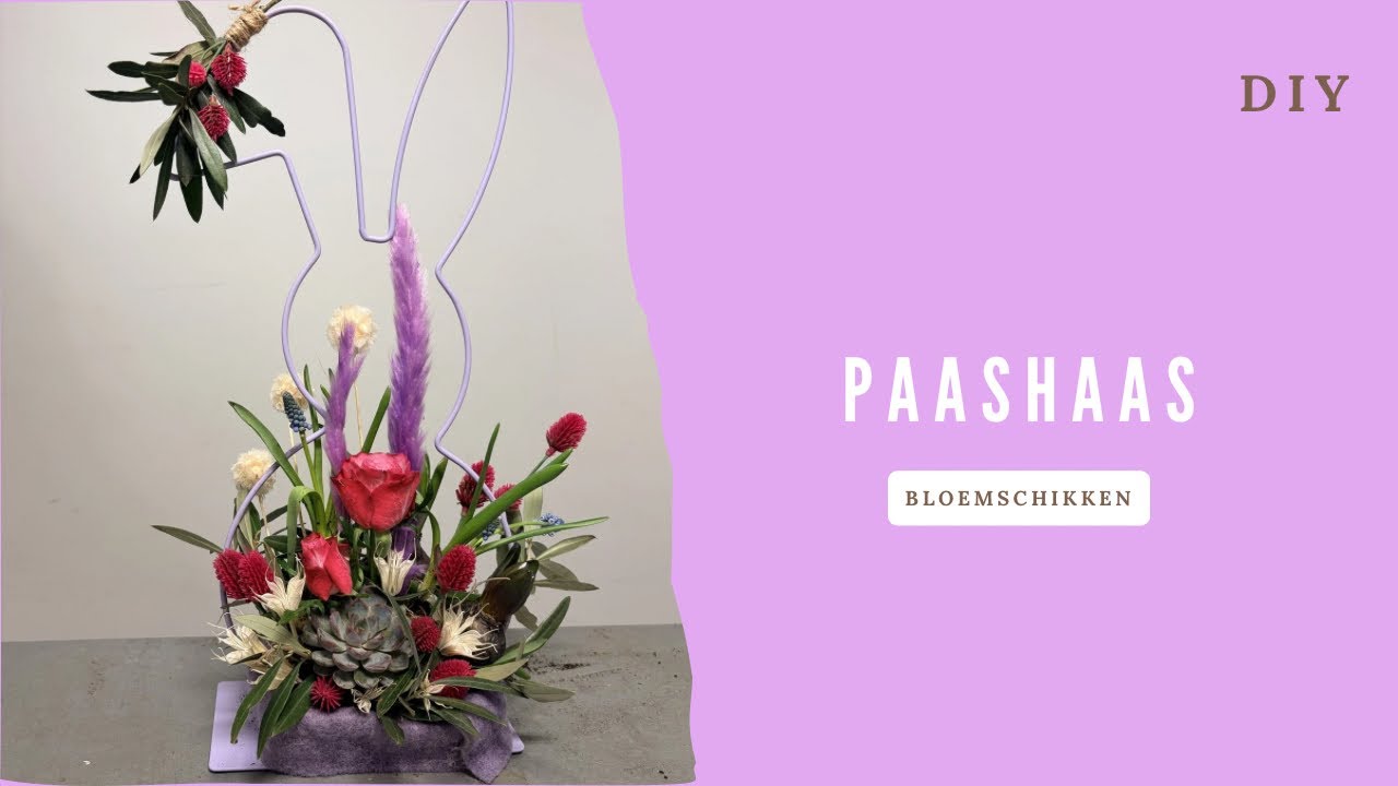 Paashaas DIY 🐰🐣| Voorjaarsbloemstuk | Cursus Bloemschikken #437| Carlein Tukkers