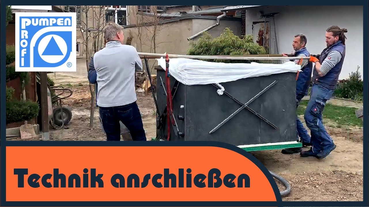 02 Technikschacht setzen︱Einbau Fertigbecken