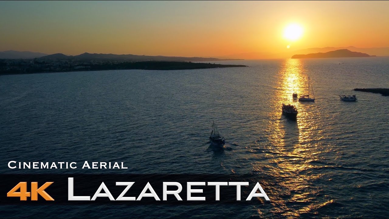 CHANIA Lazaretta Island 🇬🇷 4K Drone | Χανιά Λαζαρέττα Crete Κρήτη