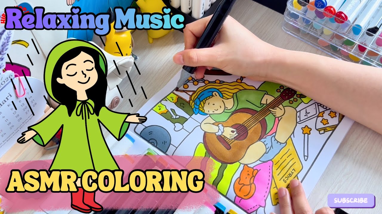 Relaxing Rain Sounds + ASMR Coloring 🌧️ Cozy Art Session