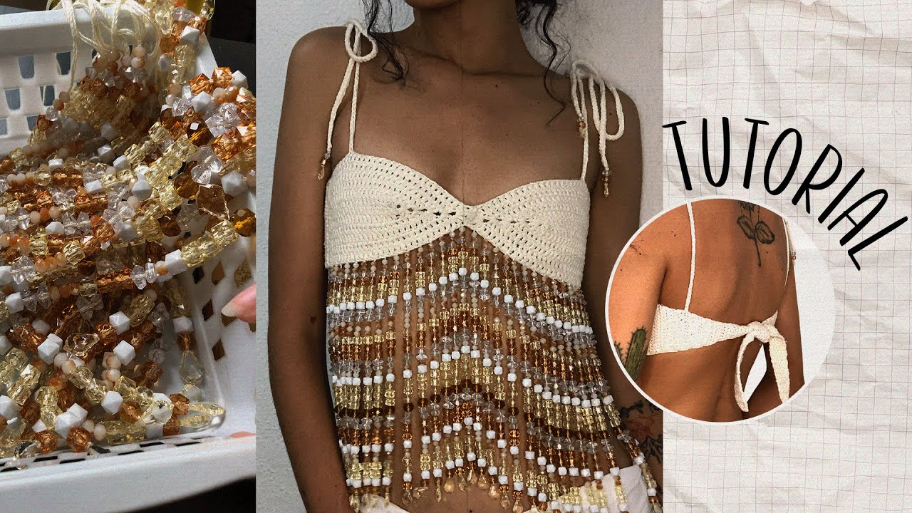 TOP DE CROCHÊ COM MIÇANGAS | Beaded Crochet Top - PASSO A PASSO