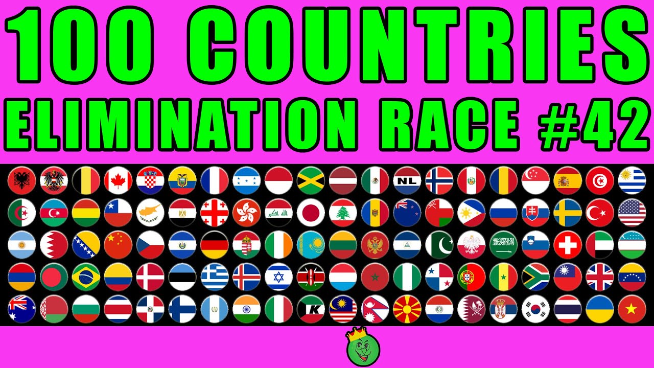 100 Countries Elimination Marble Race in Algodoo #42 \ Marble Race King