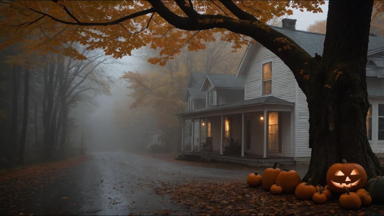 Goodbye Insomnia With A Rainy Evening On A Quiet Village | Halloween Mood For Sleep Or Relaxation