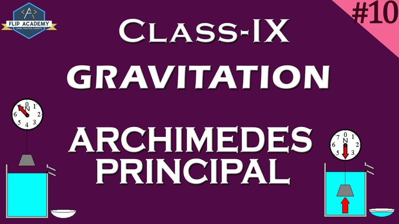 Gravitation 10 :Archimedes Principle  (CBSE , Class IX ,Physics)