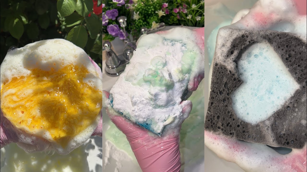 Satisfying ASMR Sponge Squeezing Compilation