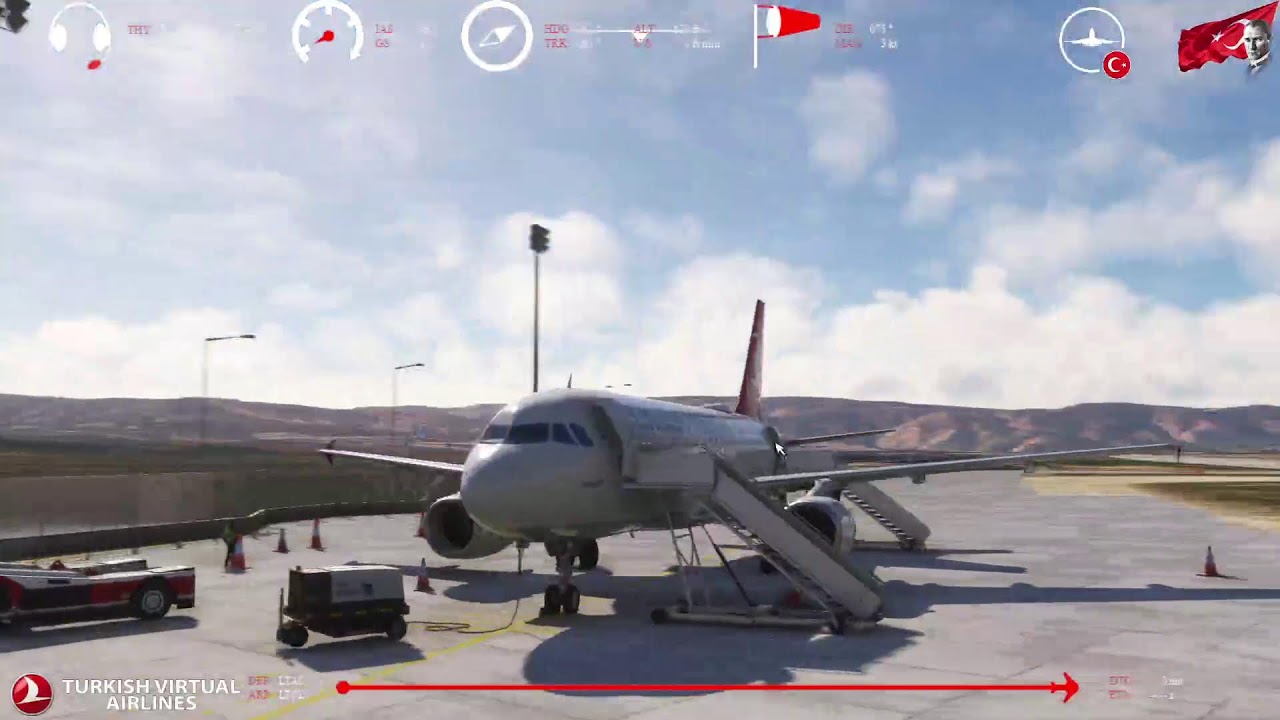 MSFS Turkish Airlines A319 LTAC Ankara - LTCL Siirt THYVA