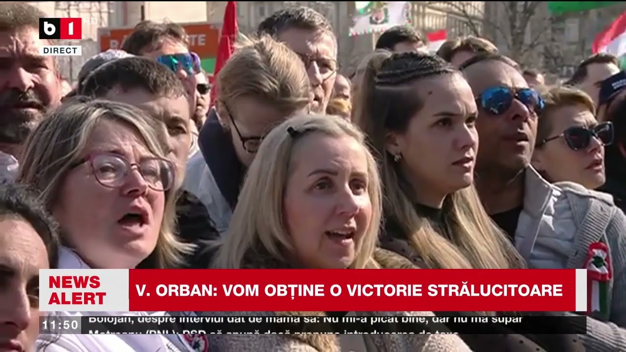 MANIFESTAȚII ÎN BUDAPESTA, DE ZIUA UNGARIEI. MARȘUL PĂCII, ÎNCURAJAT DE V. ORBAN_Știri B1TV_16 mar.