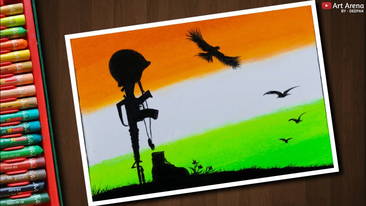 Fallen Soldier Drawing for Beginners with Oil Pastels - Step by Step