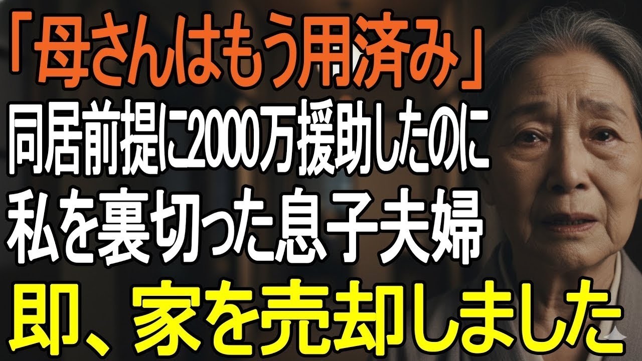 二世帯同居詐欺で私から2000万騙し取った息子夫婦。厄介者扱いされ老人ホーム行きを決められたので、私は家族に一言もなく“ある計画”を実行した【シニアライフ】【60代以上の方へ】 2