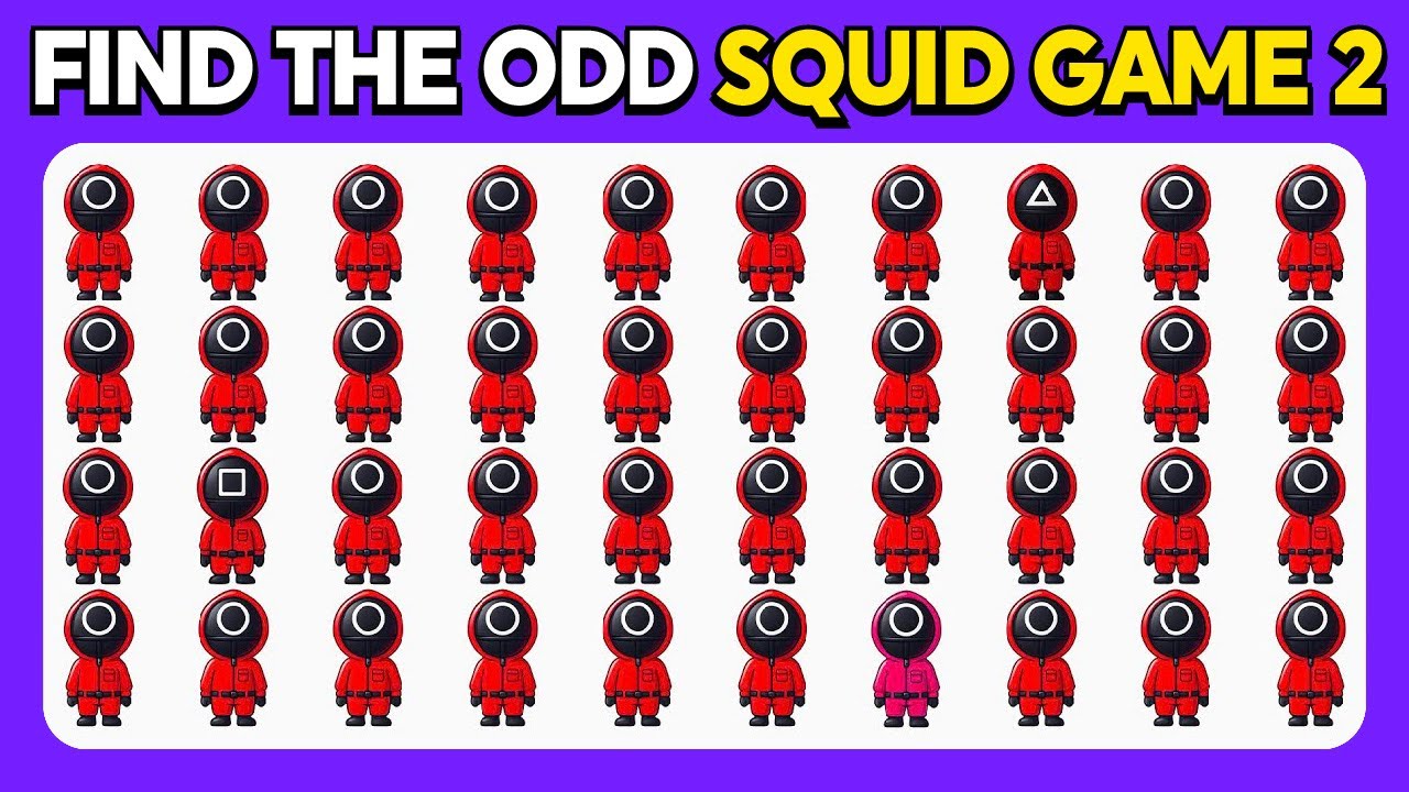 Find the ODD One Out - Squid Game 2 🐙🦑🎮 | Easy, Medium, Hard Levels Quiz