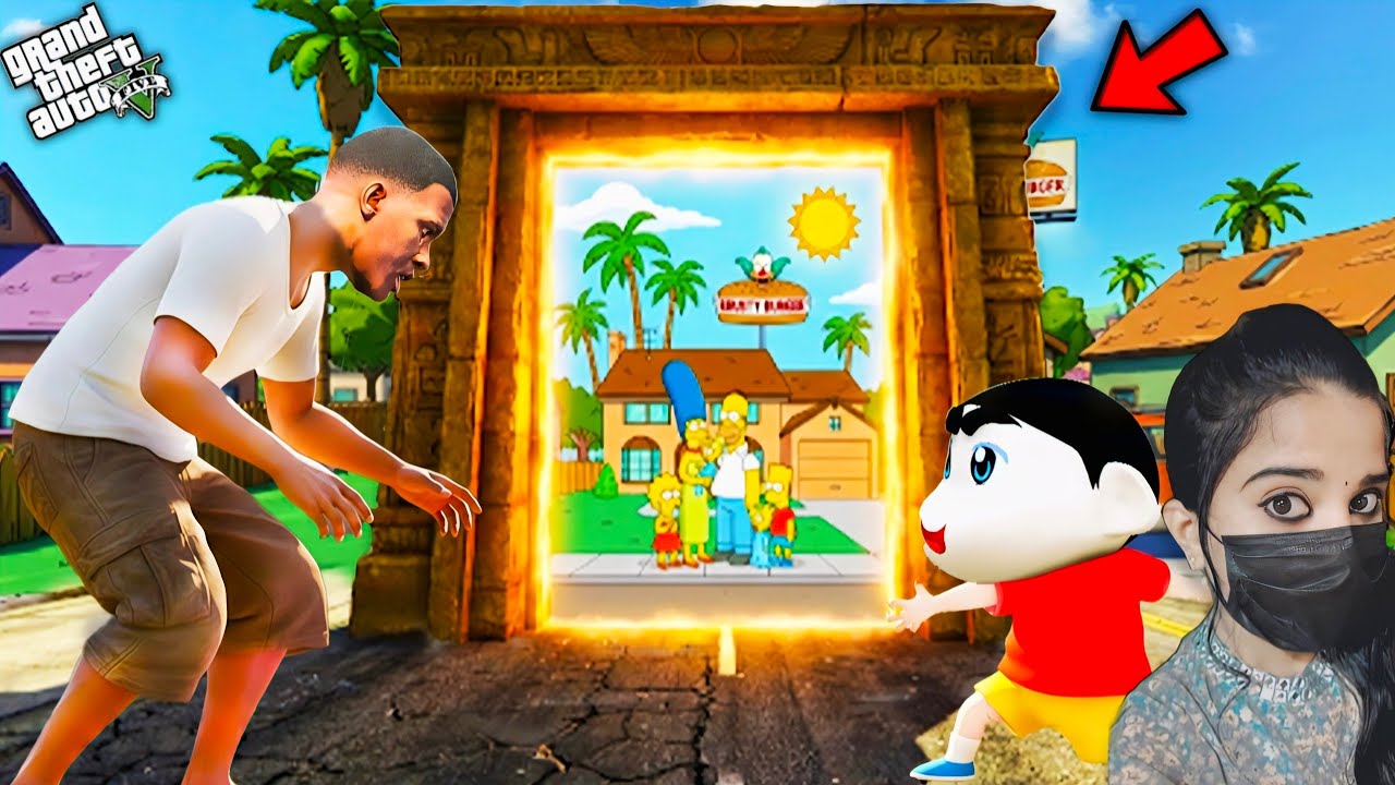GTA5 - Franklin Use Magic Portal With Shinchan – GTA 5