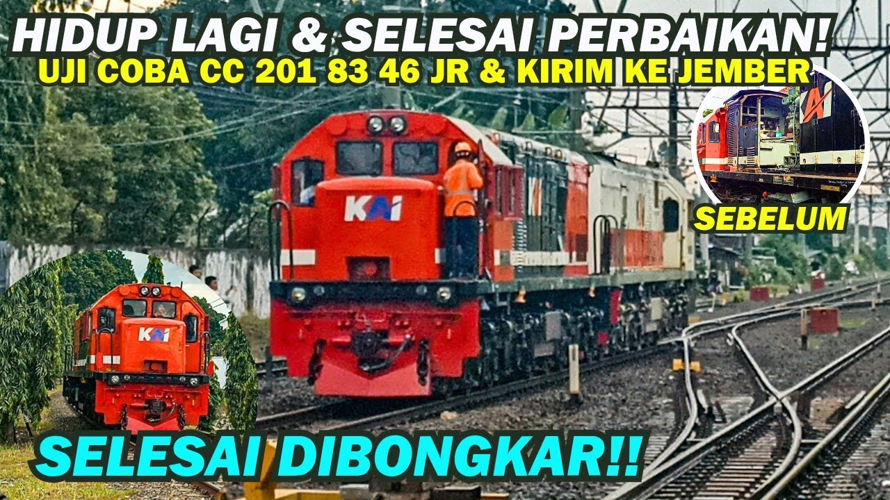SELESAI DIBONGKAR!! Lokomotif RnB CC 201 83 46 JR Hidup Lagi & Uji Reyen di Balai Yasa Yogyakarta