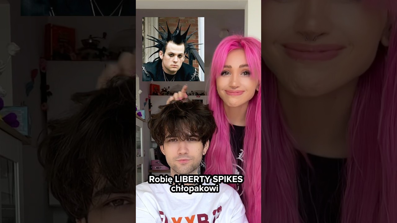 Robię TĘ fryzurę mojemu chłopakowi! 😮 #libertyspikes #punk #fryzura #testujemy #metamorfoza