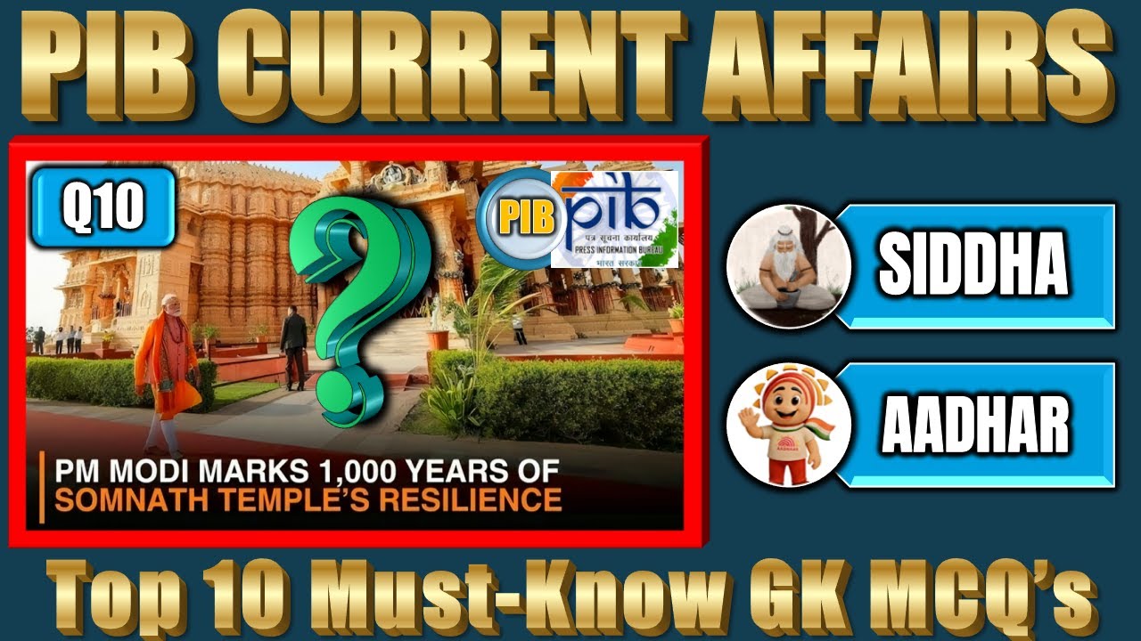 Current Affairs MCQs | Top 10 Must-Know PIB MCQs for Exams 2026