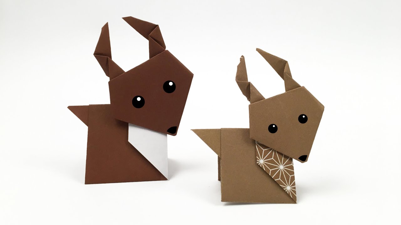 Origami Reindeer - Easy Christmas origami - How to make an easy origami deer