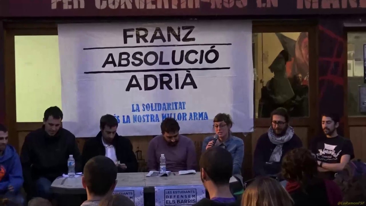 Cloenda. Acte final de la campanya per l'absoluci&oacute; d'en Franz i l'Adri&agrave;.