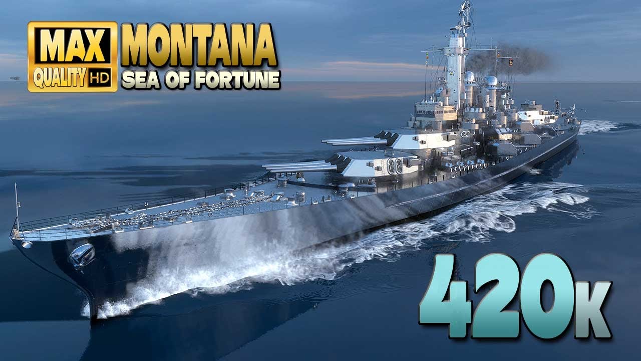 линкор Монтана вошел в клуб +400к урона - World of Warships