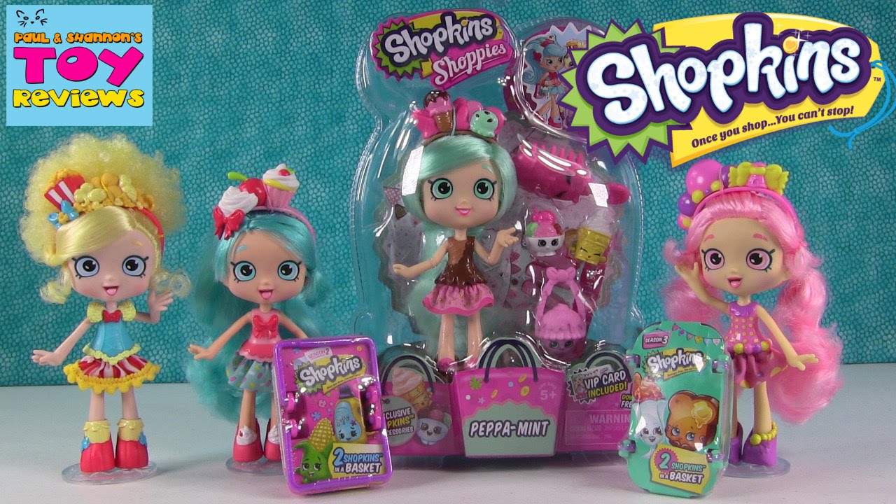 Shopkins Peppa-Mint Shoppies Season 4 Doll Unboxing Blind Basket Opening | PSToyReviews