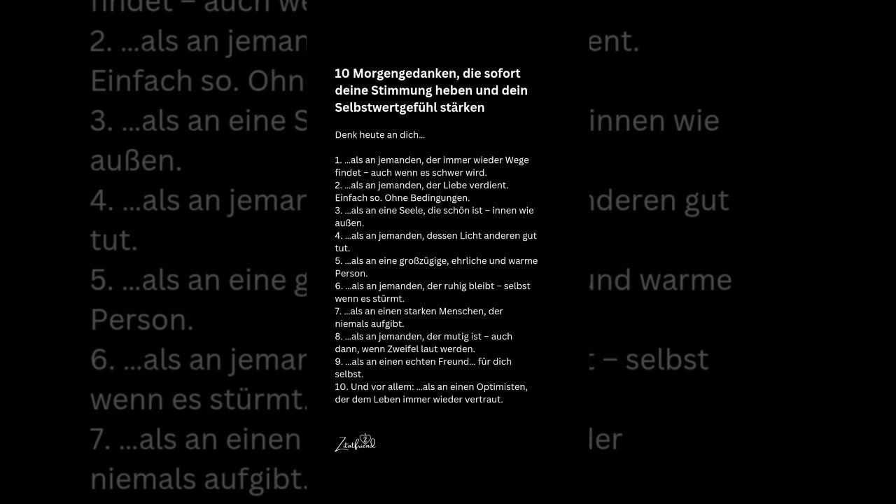 H&ouml;r dir DAS jeden Morgen an und dein Selbstwert ver&auml;ndert sich komplett